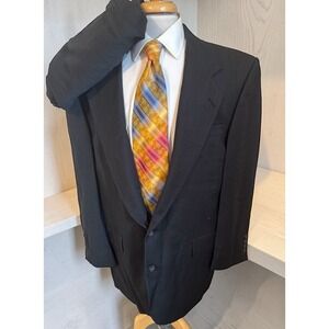 Oscar De La Renta Dark Gray Stripe Suit Sz 44R Pants 36 x 30 Wool Jacket